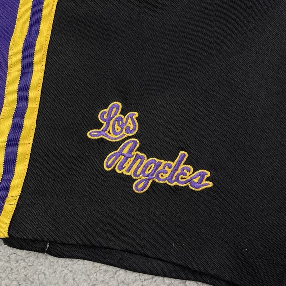Nike Team Los Angeles Lakers Pants Size L Warm-up 61 Retro Black Ankle Button - Picture 2 of 16